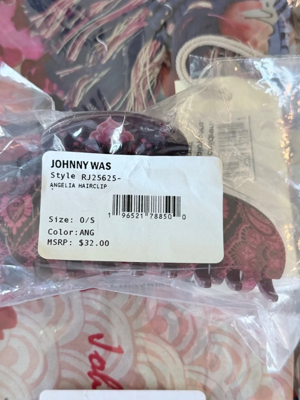 Johnny Was Silk Scarf & Angelia Hairclip Bundle NWT
